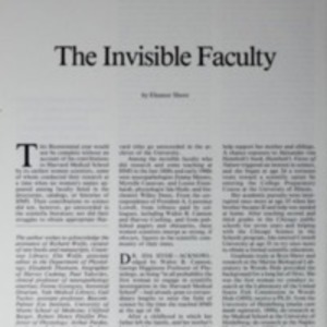 First page of "The Invisible Faculty" by Eleanor Shore