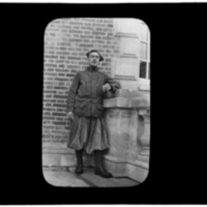 Uniformed man smoking