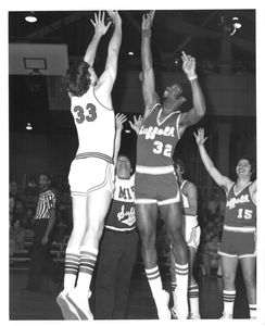 Suffolk University men's basketball team game, 1977