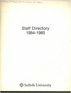 1984-1985 Suffolk University Staff Directory