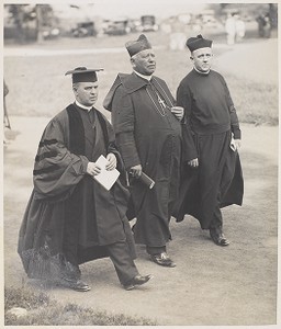 Abbot Bertrand Dolan, O.S.B., Cardinal O'Connell, Rev. James H. Dolan, President, 1928