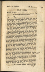 1809 Chap. 0122. An Act Establishing A Corporation By The Name Of The Lynn Mineral Spring Corporation.