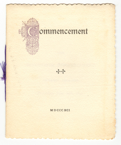 Amherst College Commencement program, 1891 June 25