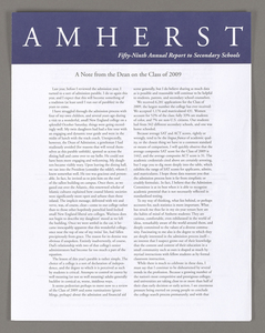 Amherst College annual report to secondary schools, 2005