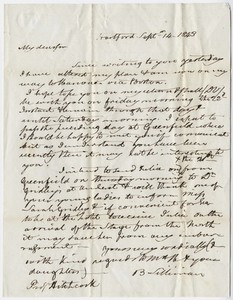 Benjamin Silliman letter to Edward Hitchcock, 1843 September 14