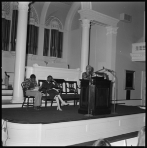 Photographs of Copeland Colloquium poetry reading, 1974 January 23
