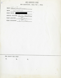 Citywide Coordinating Council daily monitoring report for South Boston High School by Paul Sullivan, 1975 October 16