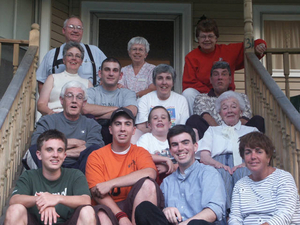 Hunt family on the front steps