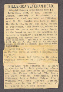 Obituaries for William A. Cowles from various publications, 1905 September 16