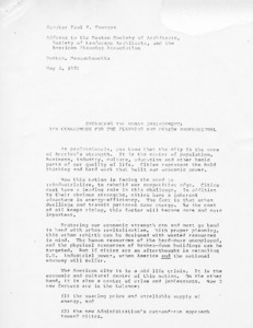 Senator Paul E. Tsongas' Address to the Boston Society of Architects, Society of Landscape Architects and the American Planning Association - Enhancing The Urban Environment: New Challenges for the Planning and Design Professional
