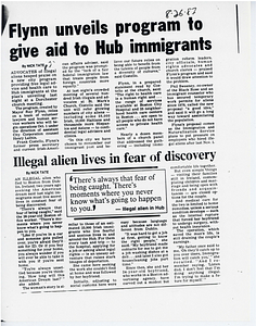 Compilation of clippings about Mayor Raymond L. Flynn’s actions and program to assist immigrants