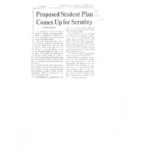 Proposed student plan comes up for scrutiny.