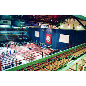 Matthews Arena being set up for the inauguration of President Freeland