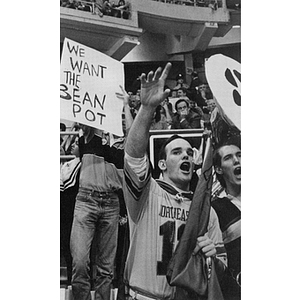 Cheering fans at Beanpot Tournament