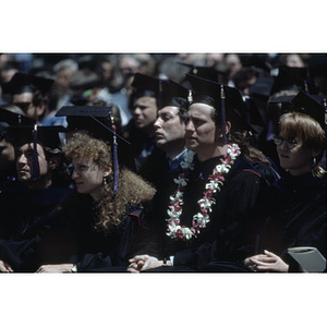 Graduates at the School of Law commencement ceremony, 1990