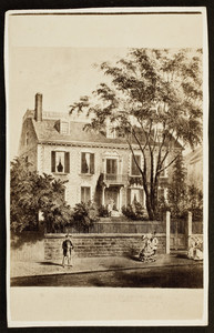 Carte-de-visite illustration of the John Hancock House, ca. 1862