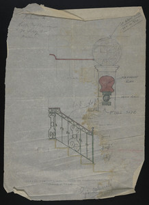 Sketch for Iron Handrail in Mr. Hamlin's Vestibule, undated