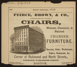 Peirce, Brown, & Co., manufacturers and dealers in chairs