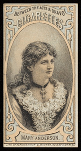 Cigarette card for Between the Acts Cigarettes, Thos. H. Hall, manufacturer, New York, New York, undated