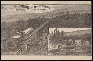 Trade card for the Green Mountain Railway, Main Street, Bar Harbor, Maine, undated
