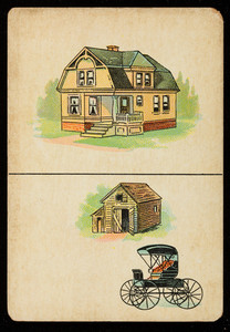 Picture card, house, barn, buggy, location unknown, undated