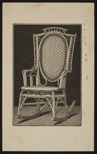 Trade card for the Wakefield Rattan Co., manufacturers of rattan furniture, 231 State Street, Chicago, Illinois undated