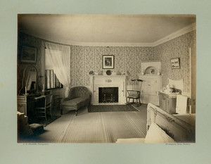 Bedroom, Lyman Estate, Waltham, Mass., facing fireplace.