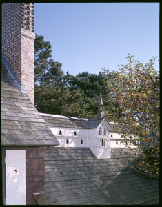 View of roofline showing dovecote, Beauport, Sleeper-McCann House, Gloucester, Mass.