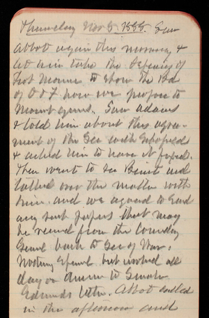 Thomas Lincoln Casey Notebook, September 1888-November 1888, 91, Thursday Nov 8 1888