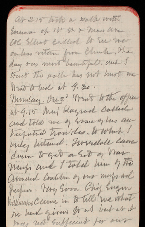 Thomas Lincoln Casey Notebook, November 1889-January 1890, 19, at 2:15 took a walk with Emma