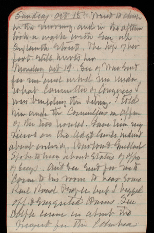 Thomas Lincoln Casey Notebook, October 1891-December 1891, 21, Sunday Oct 18