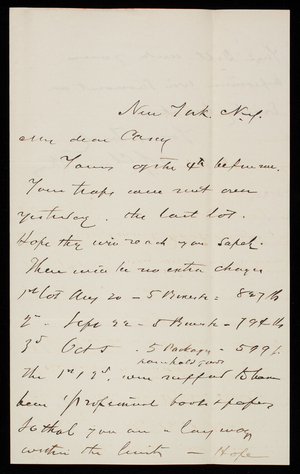 Chandler to Thomas Lincoln Casey, October 7, 1888