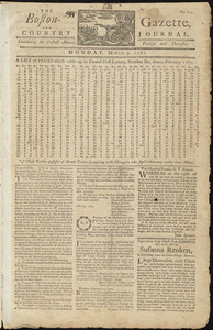 The Boston-Gazette, and Country Journal, 9 March 1767