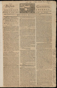 The Boston-Gazette, and Country Journal, 14 November 1768