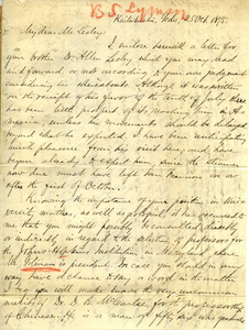Letter from Benjamin Smith Lyman, Kaitakushi, Yedo to Mr. Lesley