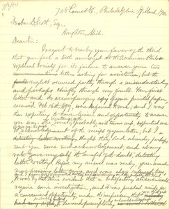 Letter from Benjamin Smith Lyman to Dunbar D. Scott