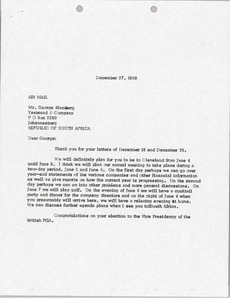 Letter from Mark H. McCormack to George Blumberg