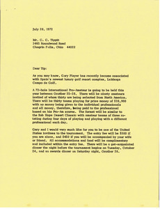 Letter from Mark H. McCormack to C. C. Tippit