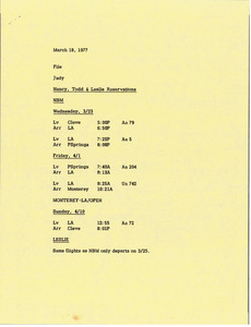 Memorandum from Judy A. Chilcote to file