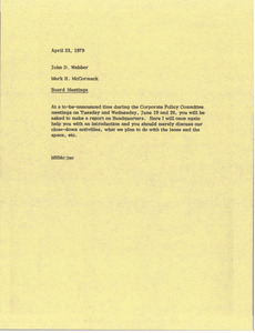 Memorandum from Mark H. McCormack to John D. Webber