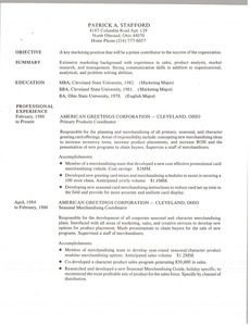 Patrick A. Stafford Resume