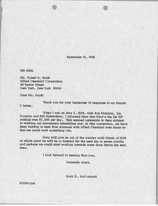 Letter from Mark H. McCormack to Robert A. Raidt