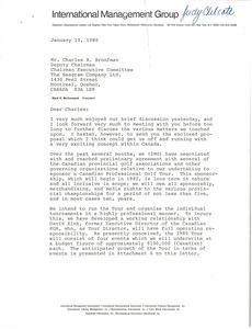 Letter from Mark H. McCormack to Charles R. Bronfman