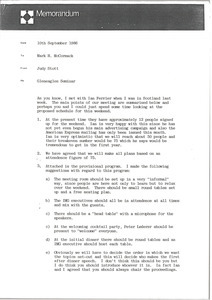 Memorandum from Judy Stott to Mark H. McCormack