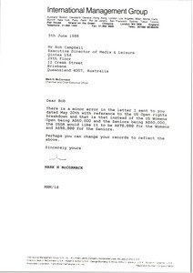 Letter from Mark H. McCormack to Bob Campbell