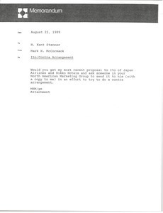 Memorandum from Mark H. McCormack to H. Kent Stanner