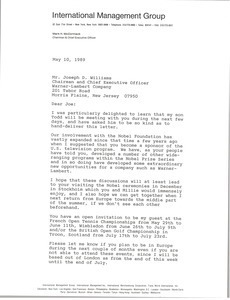 Letter from Mark H. McCormack to Joseph D. Williams