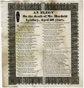 An elegy on the death of Mr. Harfield Lyndsey, aged 26 years [and] An acrostic