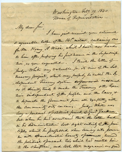 Letter from Joseph L. Tillinghast to Thomas Howland