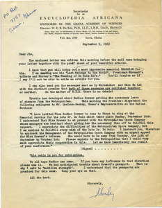 Letter from Shirley Graham Du Bois to James Aronson